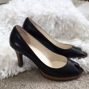 Women’s black peep toe heels